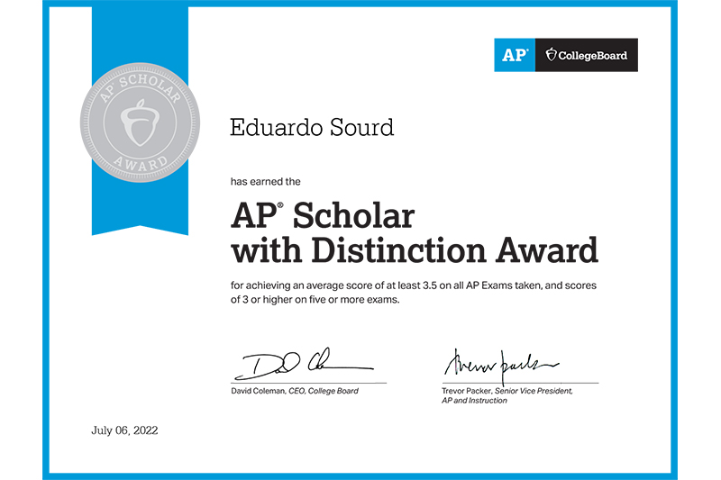 AP Scholar with Distinction