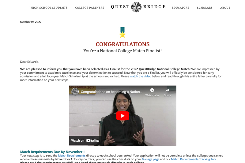 2022 College Prep Scholar